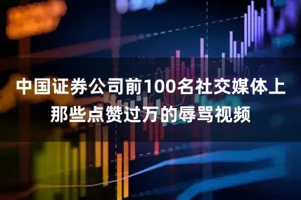 中国证券公司前100名社交媒体上那些点赞过万的辱骂视频